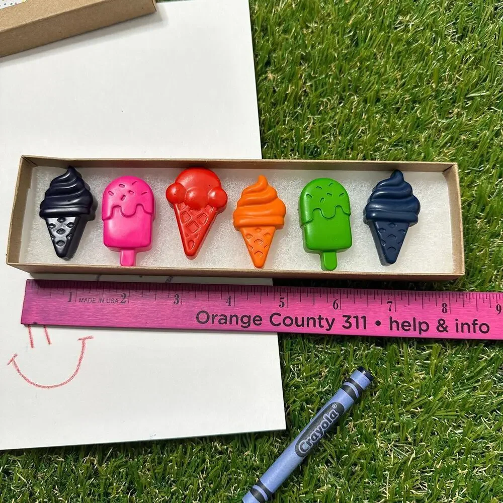 2/$30 Ice Cream Popsicle Crayons (6) Kids Boys Girls Tropical Beach B-day Gift